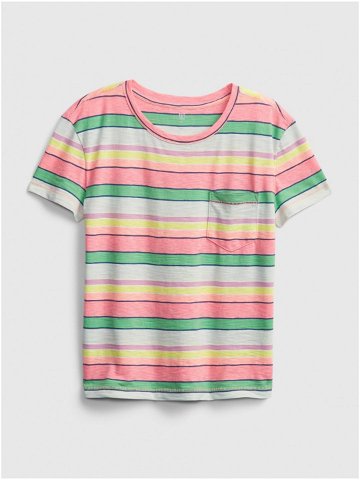 Barevné holčičí dětské tričko print pocket