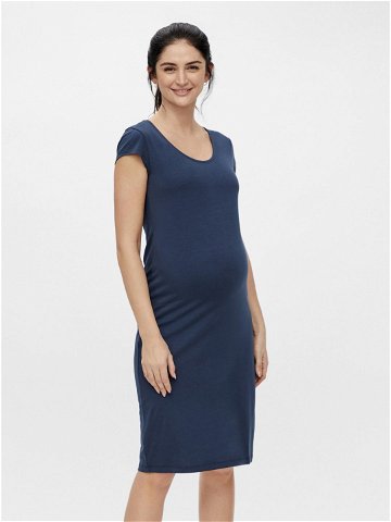 Modré těhotenské pouzdrové šaty Mama licious Elnora