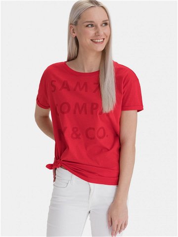 Červené dámské volné tričko s potiskem SAM 73