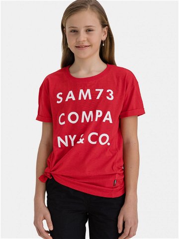 Červené holčičí tričko s potiskem SAM 73