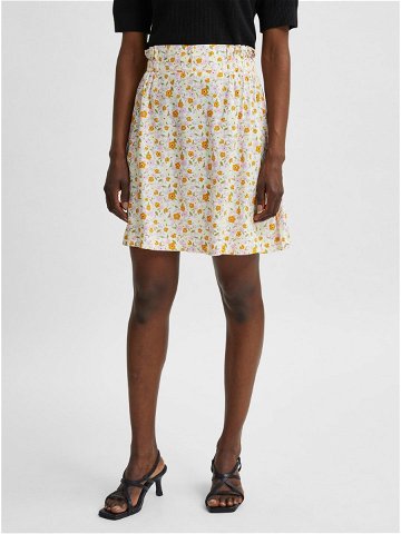 Žluto-krémová květovaná sukně Selected Femme Milly