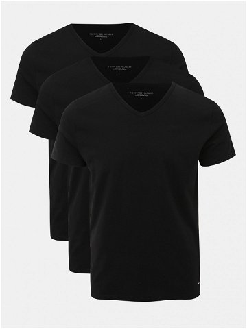 Sada tří pánských černých triček s véčkovým výstřihem Tommy Hilfiger