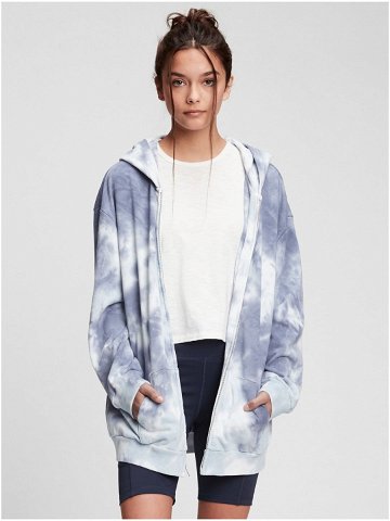 Modrá holčičí dětská mikina oversized tunic hoodie