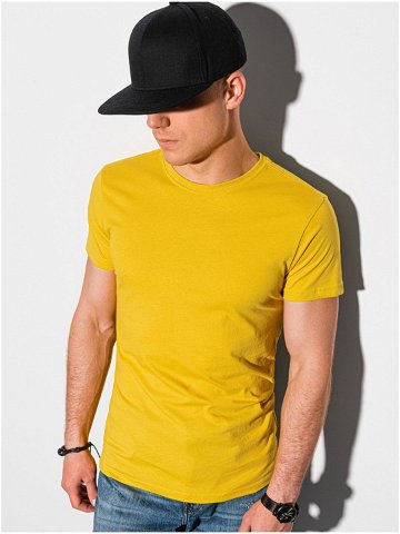 Žluté pánské basic tričko Ombre Clothing