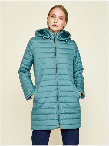 Mentolová dámská prošívaná prodloužená zimní bunda s kapucí ZOOT lab Molly