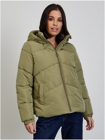 Zelená dámská prošívaná zimní bunda s kapucí ZOOT lab Flavie