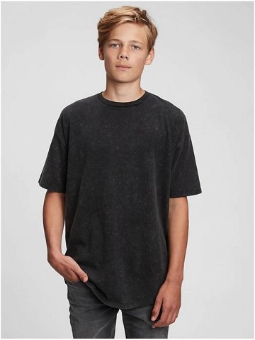 Černé klučičí dětské tričko curved hem t-shirt GAP