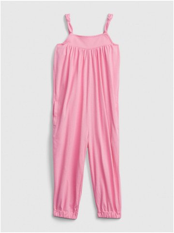 Růžový holčičí dětský overal strappy bubble jumpsuits GAP
