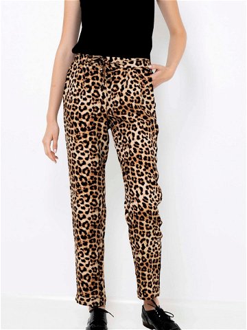 Béžové kalhoty s leopardím vzorem CAMAIEU
