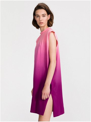 Fialovo-růžové dámské šaty Calvin Klein Jeans DIP DYE Muscle