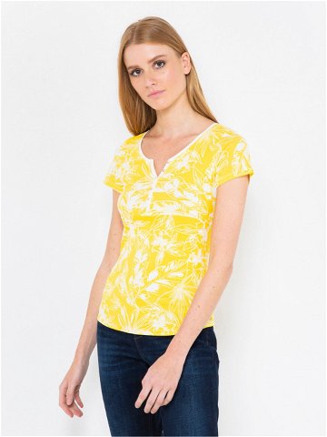Žluté květované tričko CAMAIEU