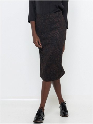 Hnědo-černá vzorovaná sukně CAMAIEU