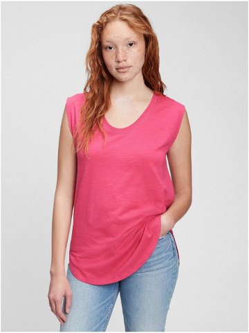 Růžové dámské tričko muscle tunic