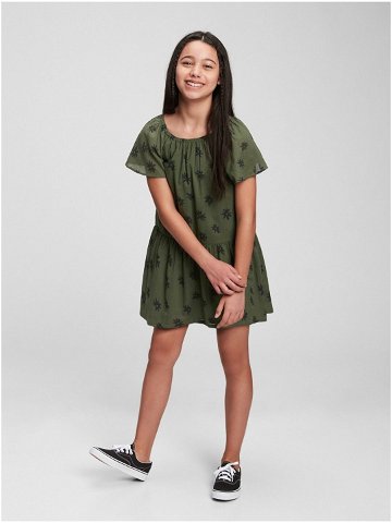 Zelené holčičí šaty šaty tiered gauze dress