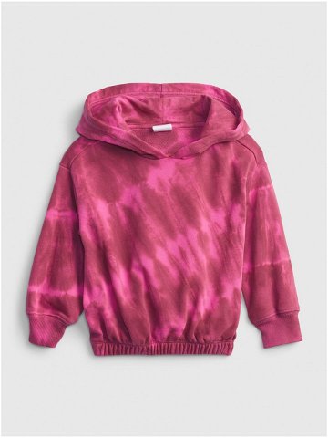 Růžová holčičí mikina tie dye hoodie