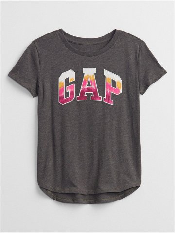 Šedé holčičí tričko GAP Logo flip graphic