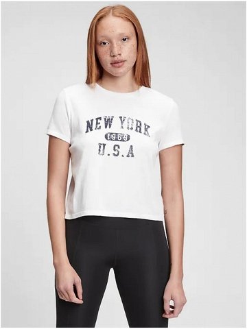 Bílé dámské tričko shrunken graphic t-shirt