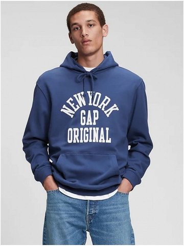 Modrá pánská mikina GAP Logo New York original hoodie