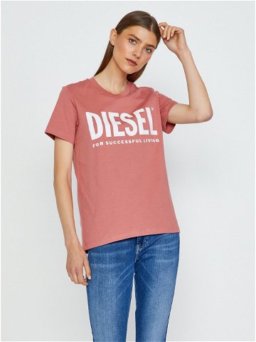 Růžové dámské tričko Diesel Sily-Ecologo
