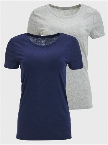 Sada dvou dámských triček v modré a šedé barvě GAP