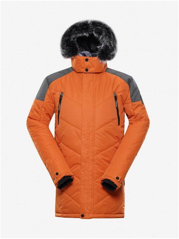 Oranžová pánská zimní bunda s kapucí Alpine Pro ICYB 7