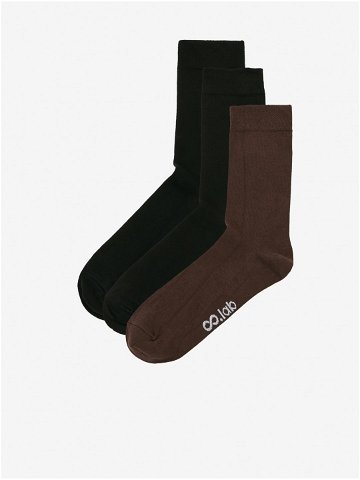 Sada tří párů pánských ponožek v černé a hnědé barvě ZOOT lab