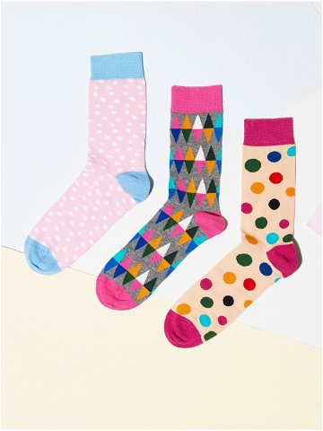 Sada tří párů dámských vzorovaných ponožek ZOOT lab