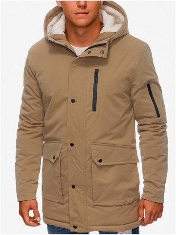 Béžová pánská zimní bunda Ombre Clothing C517