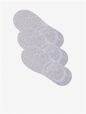 Sada tří párů světle šedivých pánských slip on ponožek Ombre Clothing