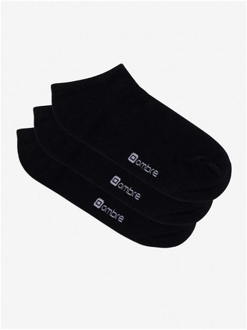 Černé pánské nízké ponožky – 3pack Ombre Clothing U154