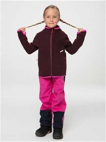 Růžovo-fialový holčičí svetr na zip s kapucí LOAP Qwaro