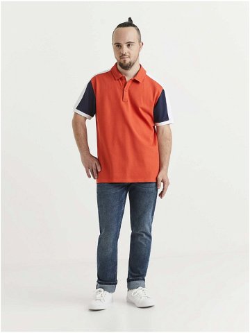 Modro-oranžové pánské polo tričko Celio