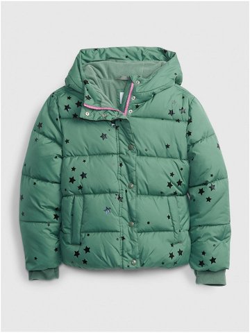 Zelená holčičí bunda prošívaná zimní GAP