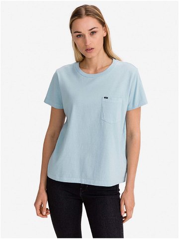 Světle modré dámské tričko s kapsičkou Lee