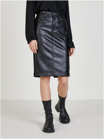Černá dámská pouzdrová koženková sukně Liu Jo