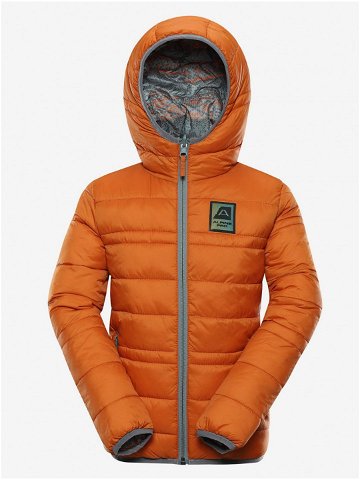 Šedo-oranžová dětská vzorovaná oboustranná bunda Alpine Pro IDIKO 2