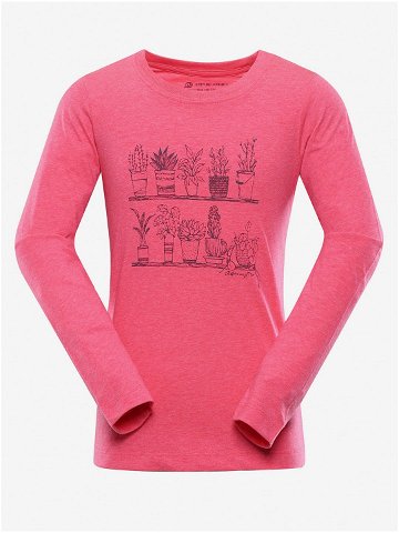 Růžové holčičí tričko s potiskem Alpine Pro RIMONO