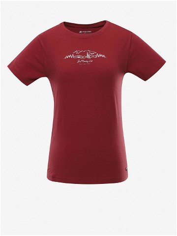 Vínové dámské tričko s potiskem Alpine Pro CEDRIKA 2