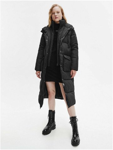 Černá dámská prošívaná zimní bunda s potiskem Calvin Klein Jeans