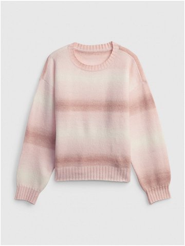 Růžový holčičí svetr GAP pletený