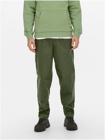 Tmavě zelené chino kalhoty ONLY & SONS Dew