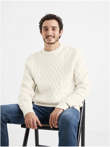 Bílý pánský pletený svetr Celio Veceltic