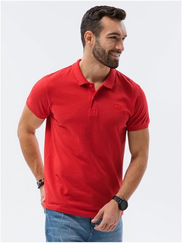Červené pánské basic polo tričko Ombre Clothing