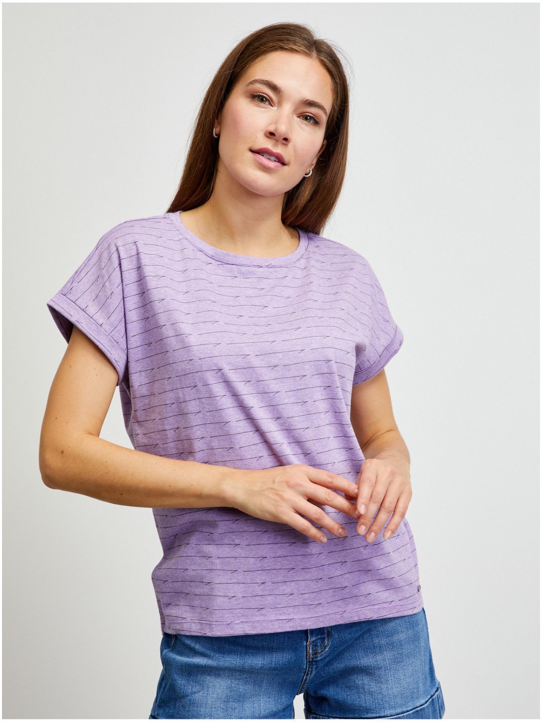Světle fialové vzorované tričko ZOOT lab Runa