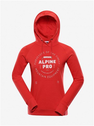 Červená dámská bavlněná mikina ALPINE PRO LEWA