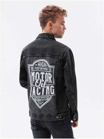 Černá pánská džínová bunda Ombre Clothing C525