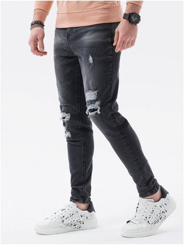 Černé pánské džíny Ombre Clothing P1078