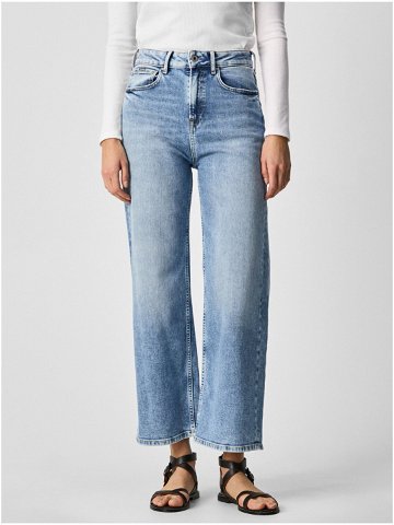 Světle modré dámské zkrácené široké džíny Pepe Jeans Lexa