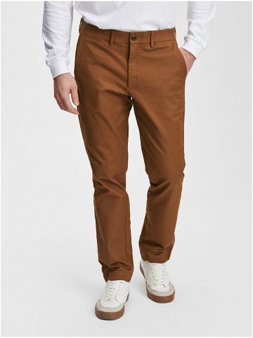 Hnědé pánské kalhoty GAP khakis slim fit GapFlex