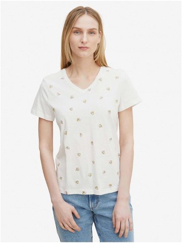 Bílé dámské vzorované tričko Tom Tailor